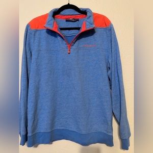 Vineyard Vines Shep & Ian Marthas Blue Unisex Size M 1/4-Zip Pullover Sweater